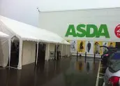 Marquee Outside Supermarket